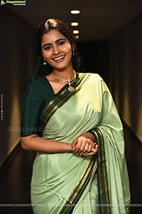 Deepa Balu Traditional Stills in Green Saree