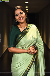 Deepa Balu Traditional Stills in Green Saree