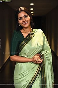 Deepa Balu Traditional Stills in Green Saree