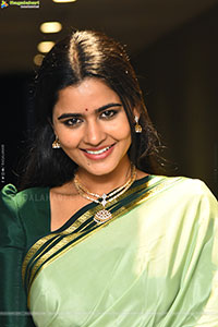 Deepa Balu Traditional Stills in Green Saree