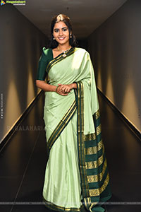 Deepa Balu Traditional Stills in Green Saree