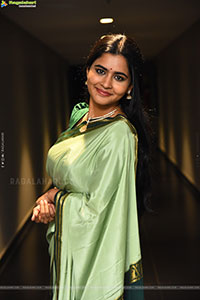 Deepa Balu Traditional Stills in Green Saree