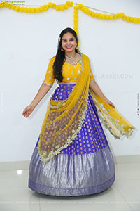 Sireesha stills in Yellow Lehenga Choli, HD Gallery 