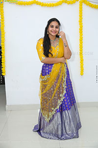 Sireesha stills in Yellow Lehenga Choli, HD Gallery 