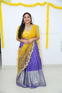 Sireesha stills in Yellow Lehenga Choli, HD Gallery 
