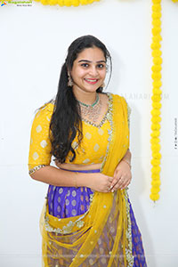 Sireesha stills in Yellow Lehenga Choli, HD Gallery 