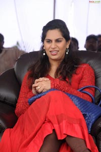 Upasana Kamineni in Red Churidar