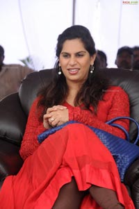 Upasana Kamineni in Red Churidar