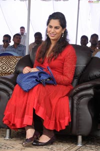 Upasana Kamineni in Red Churidar