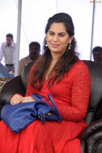 Upasana Kamineni in Red Churidar