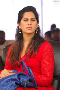 Upasana Kamineni in Red Churidar