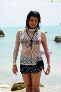 Tashu Kaushik Hot White Lace Top Beach Wear